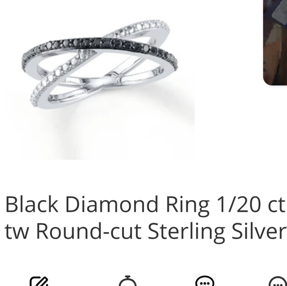 Elegant Silver And Black Twist Ring, KAY JEWLERS Rings